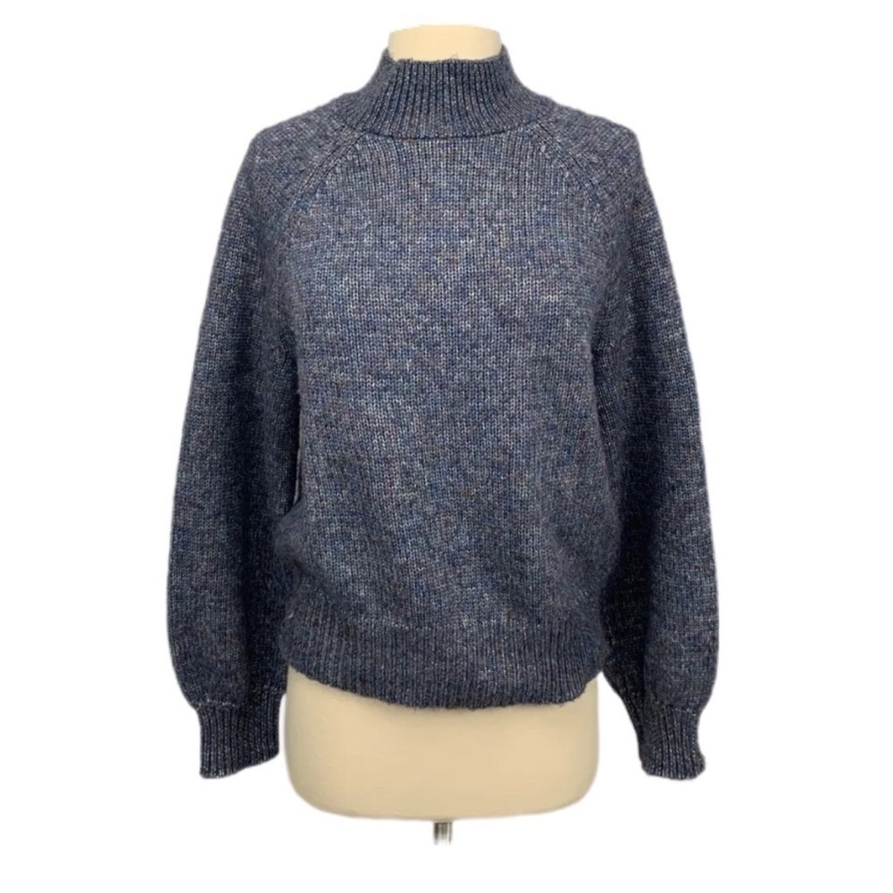 Banana Republic Blue Marled Yarn Balloon Sleeve ECO Sweater Size M